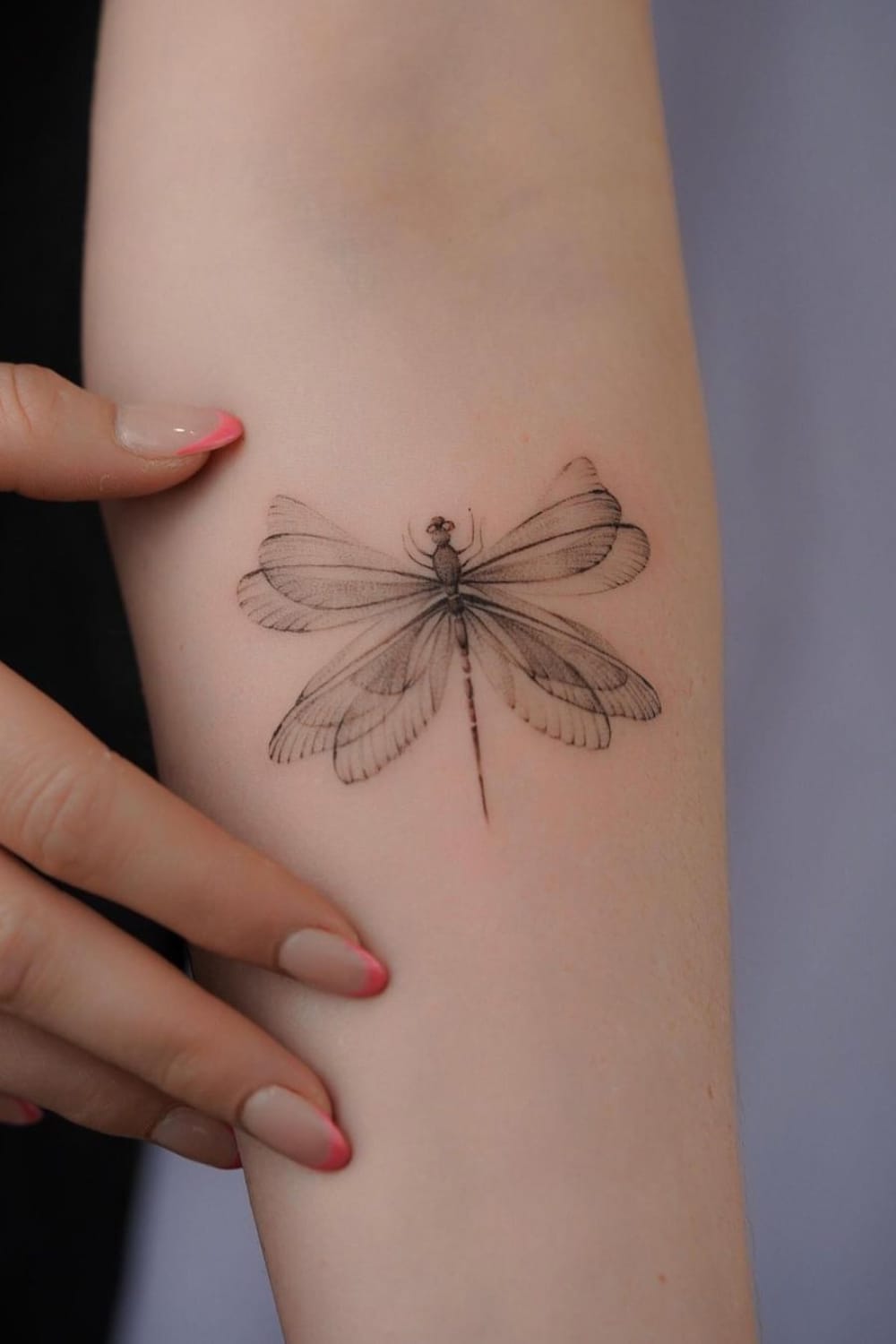 Dragonfly Tattoo With Intricate Wing Details