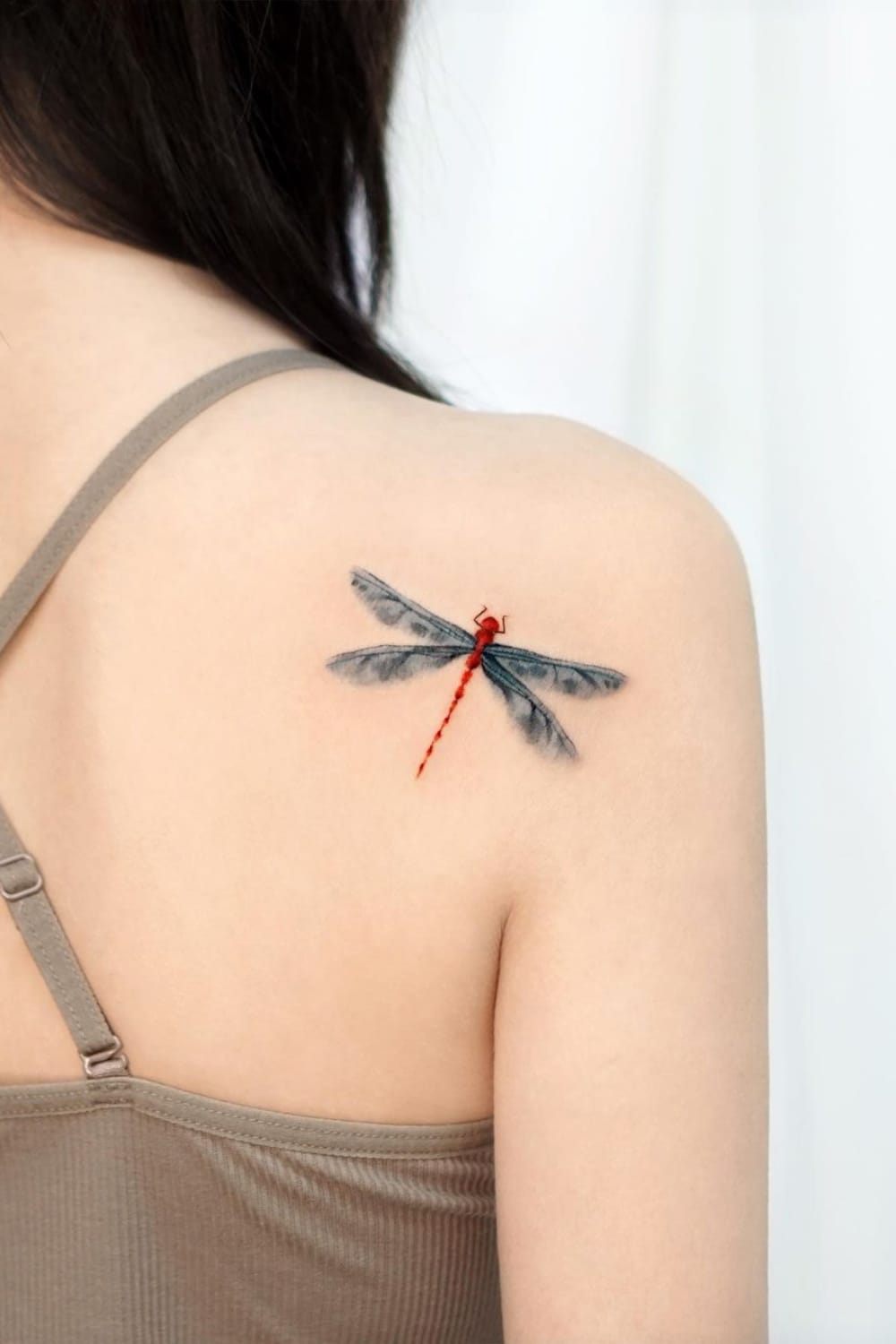 Dragonfly tattoo On The Shoulder