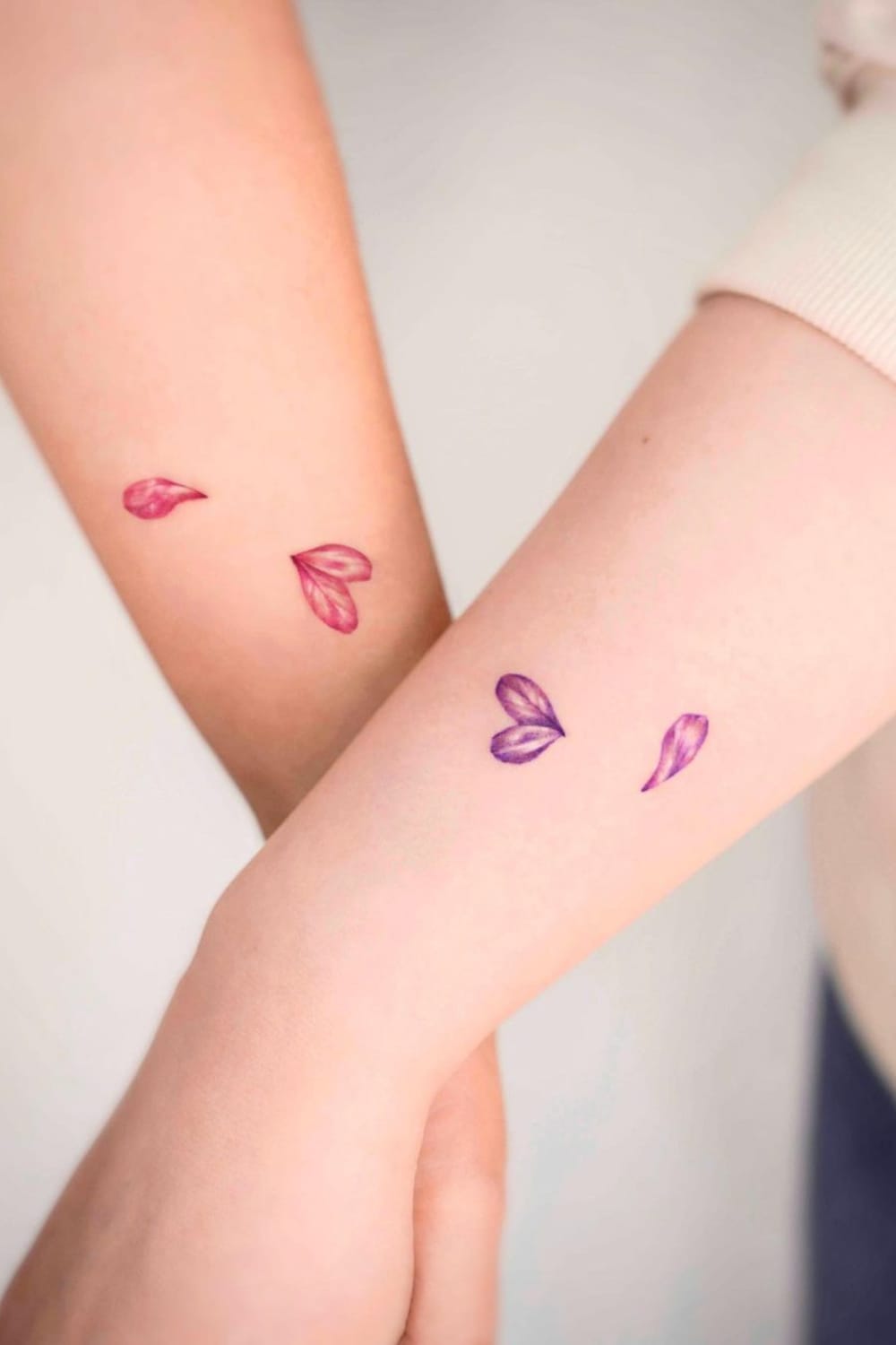 Flower Petal Heart Friendship Tattoo