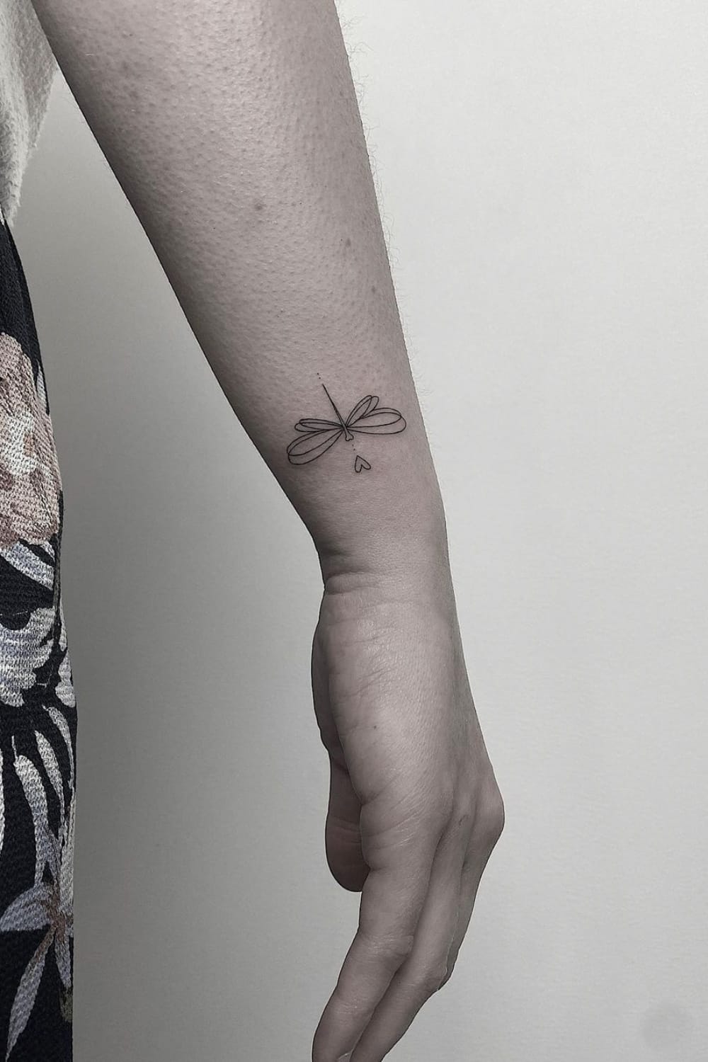 Heart and Dragonfly Tattoo