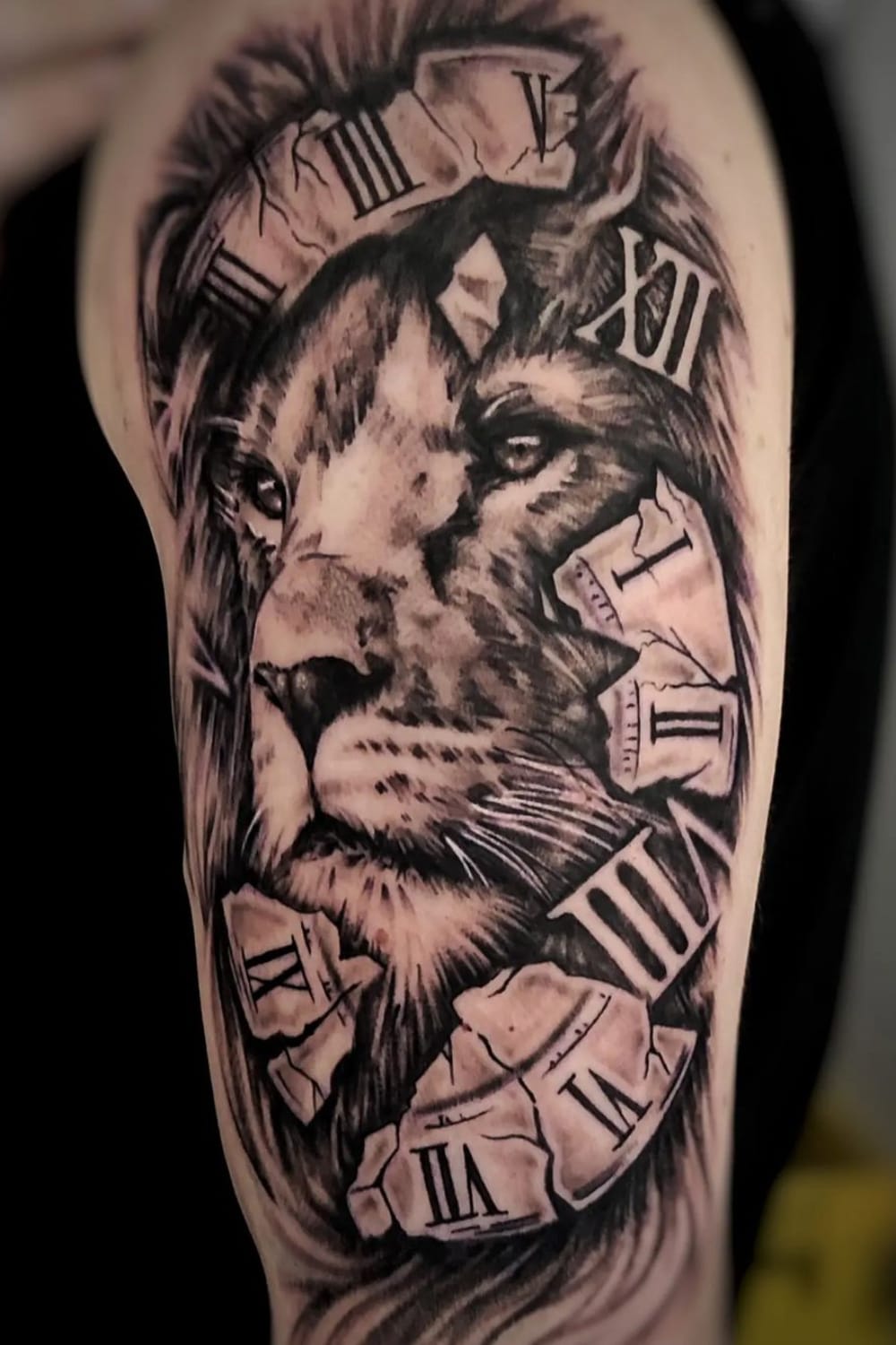 Lion Clock Tattoo