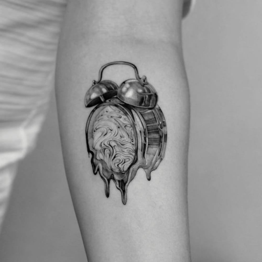 Melted Clock Tattoo