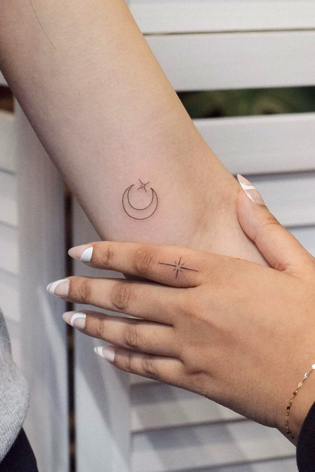 Moon and Star Friendship Matching Tattoo