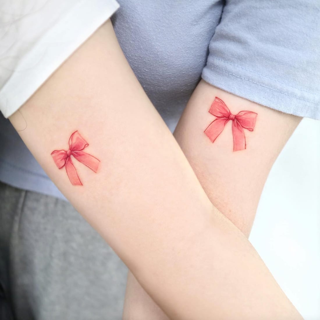 Pink Bow Friendship Tattoo