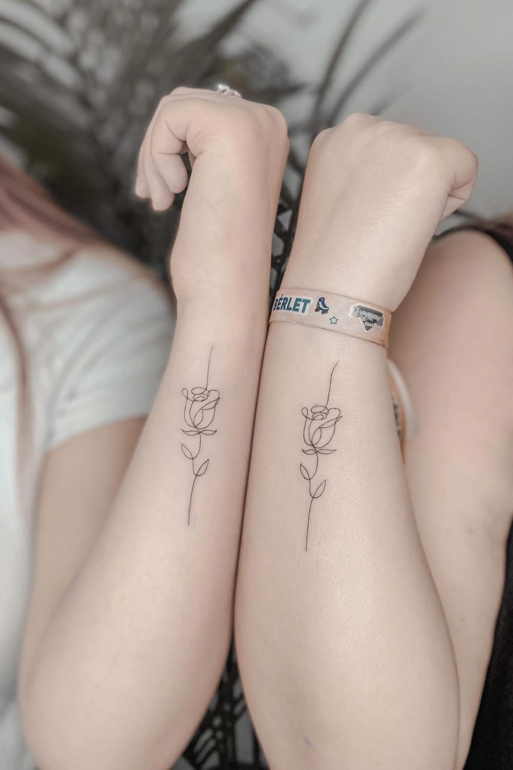 Rose Friendship Line Tattoo