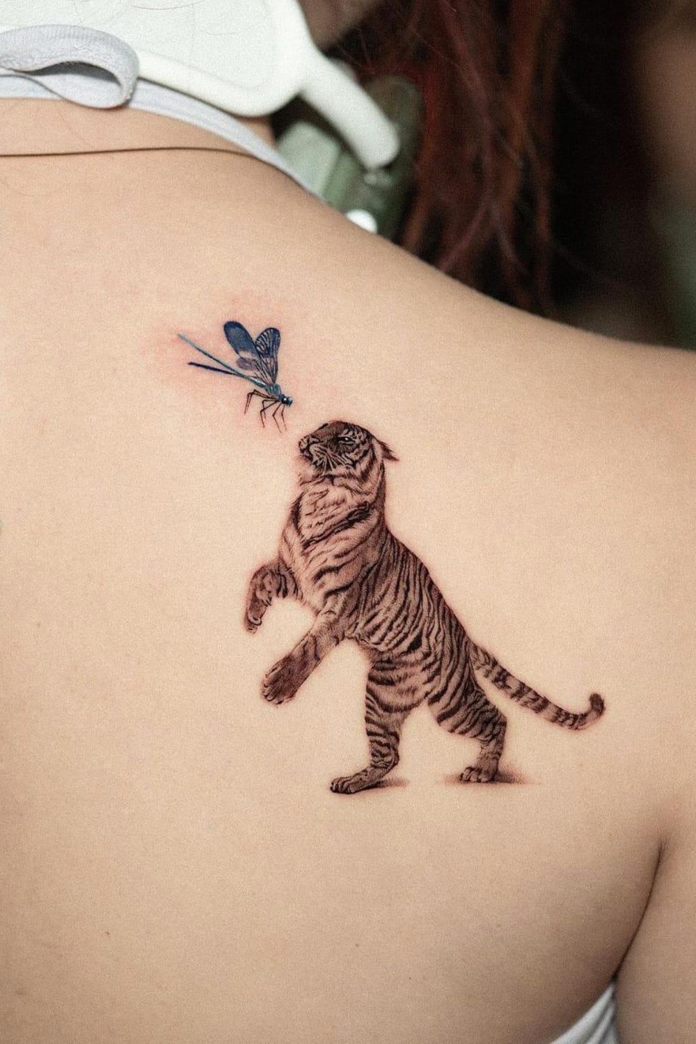 Tiger and Dragonfly Tattoo