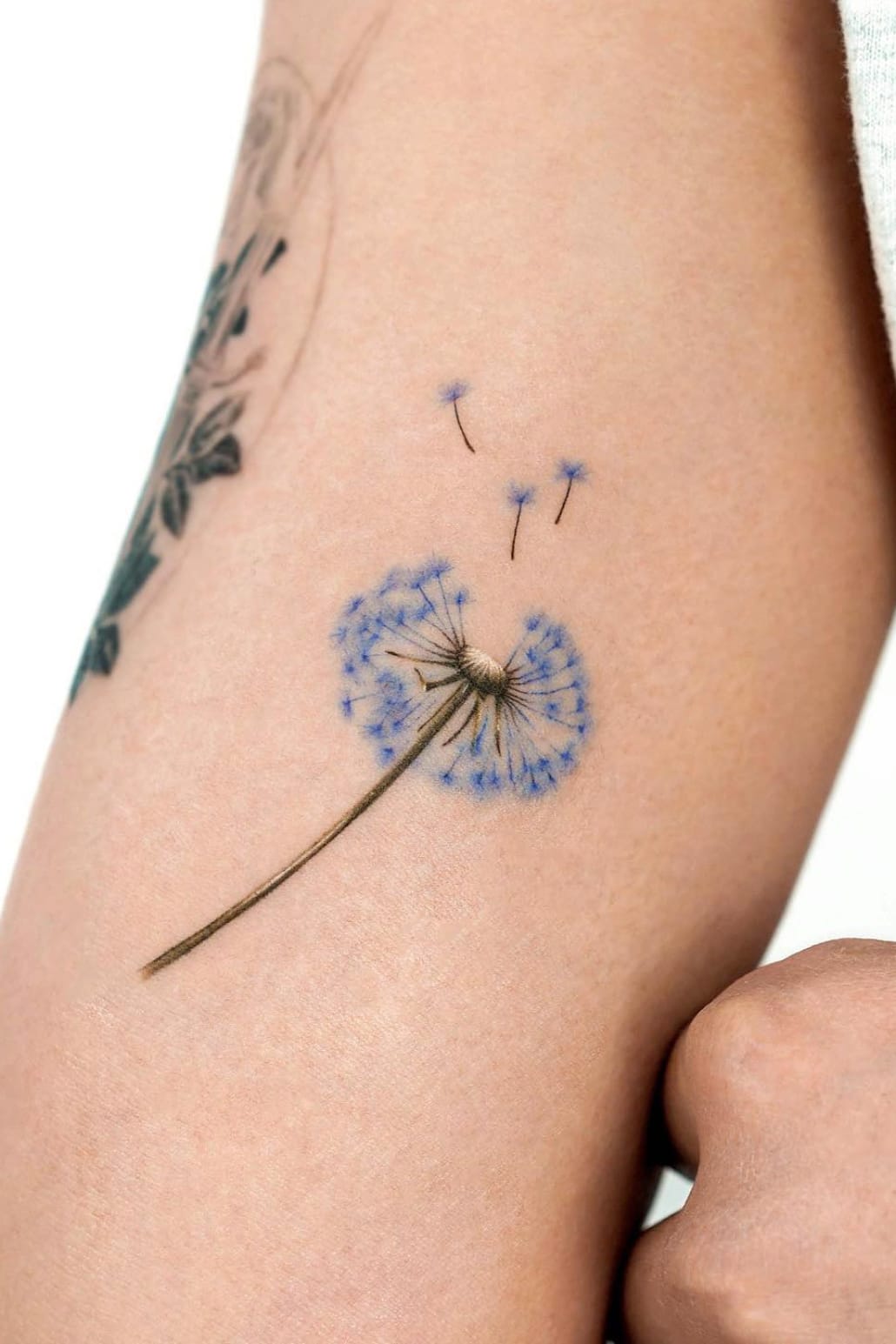 Blue Dandelion Tattoo