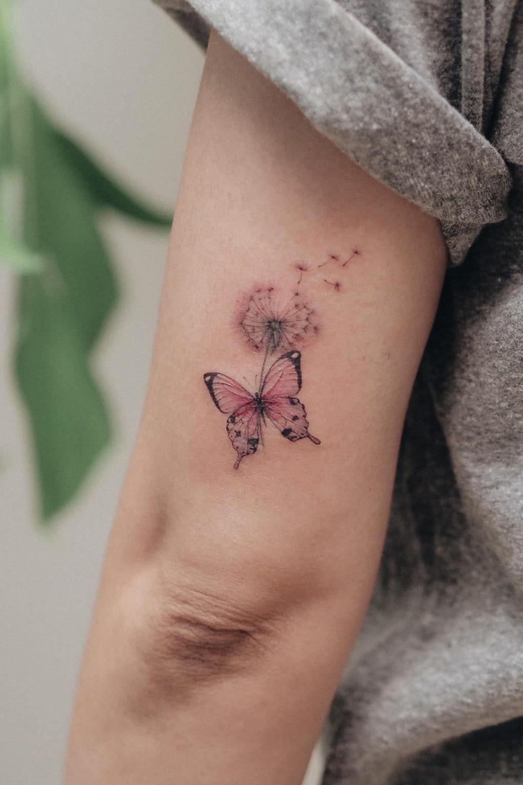 Butterfly and Dandelion Tattoo