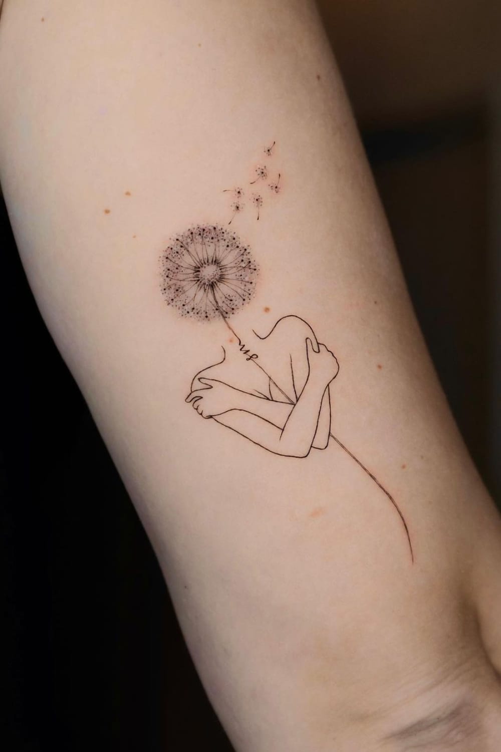 Dandelion Tattoo Symbolizing Self-Love