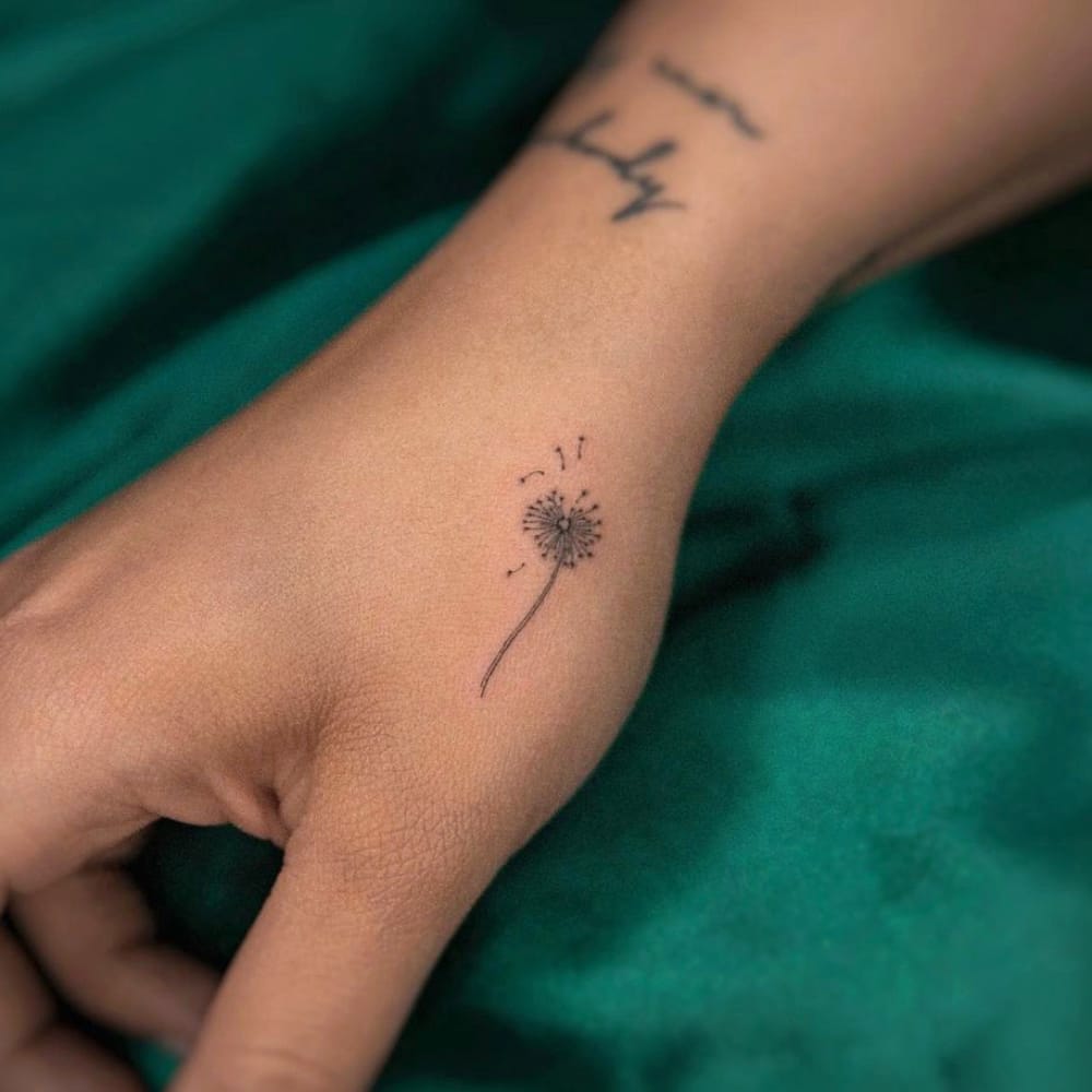 Dandelion Tattoo on Hand