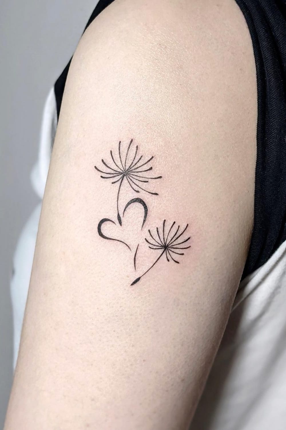 Heart and Dandelion Tattoo