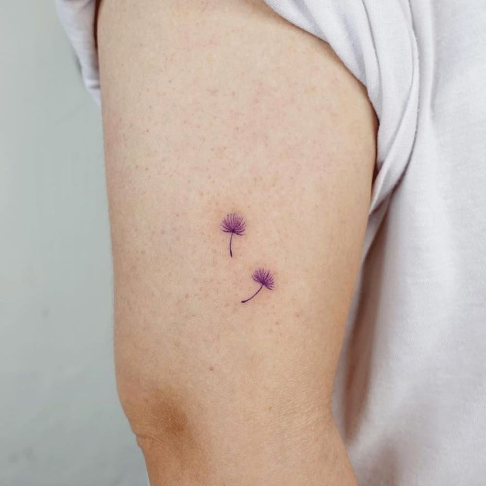 Purple Dandelion Tattoo