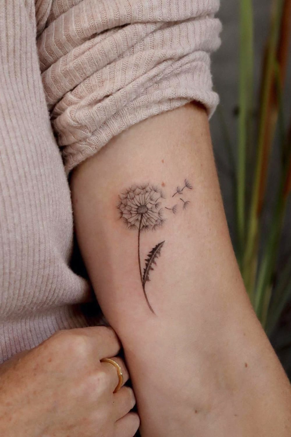 Realistic Dandelion Tattoo