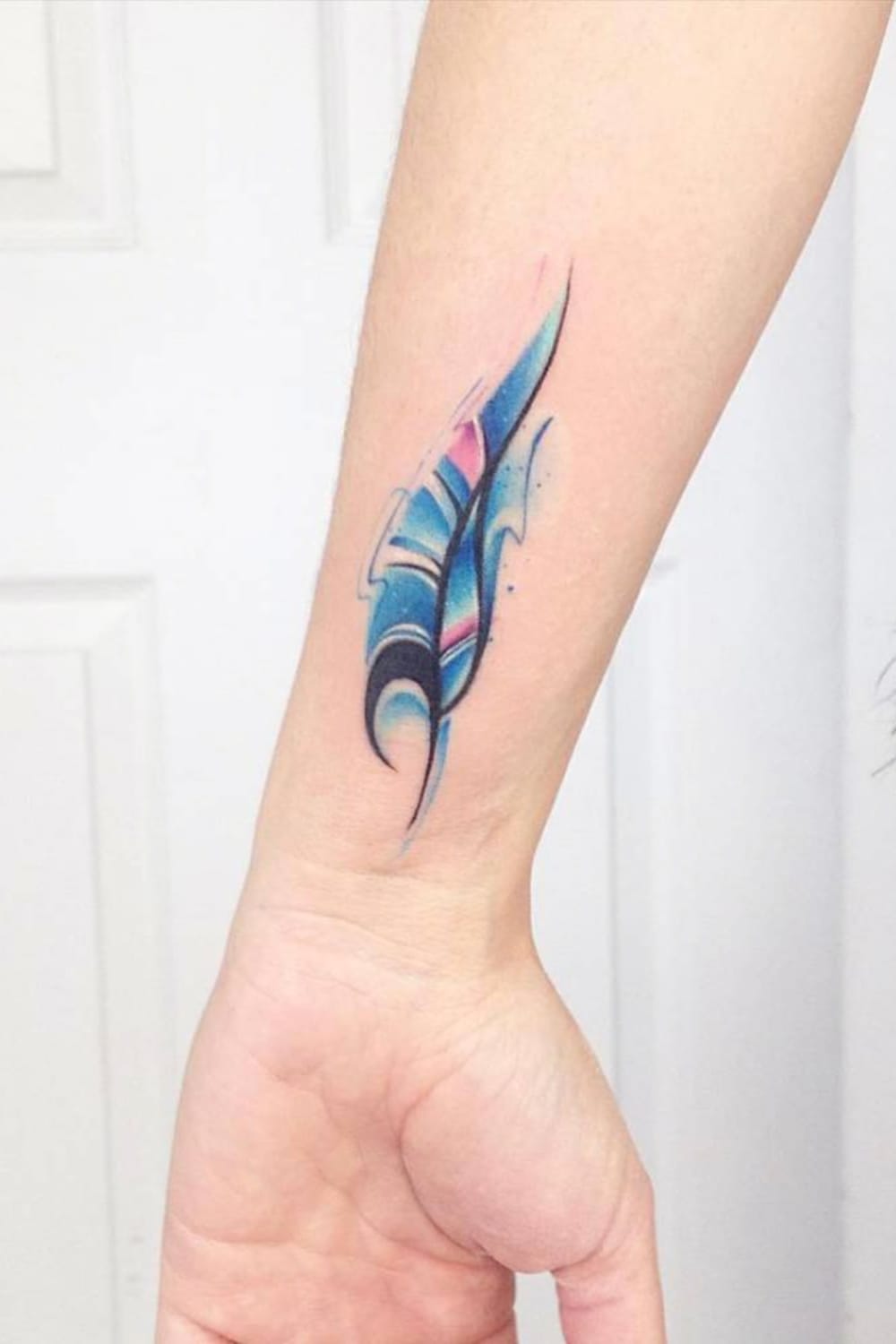 Abstract Feather Tattoo