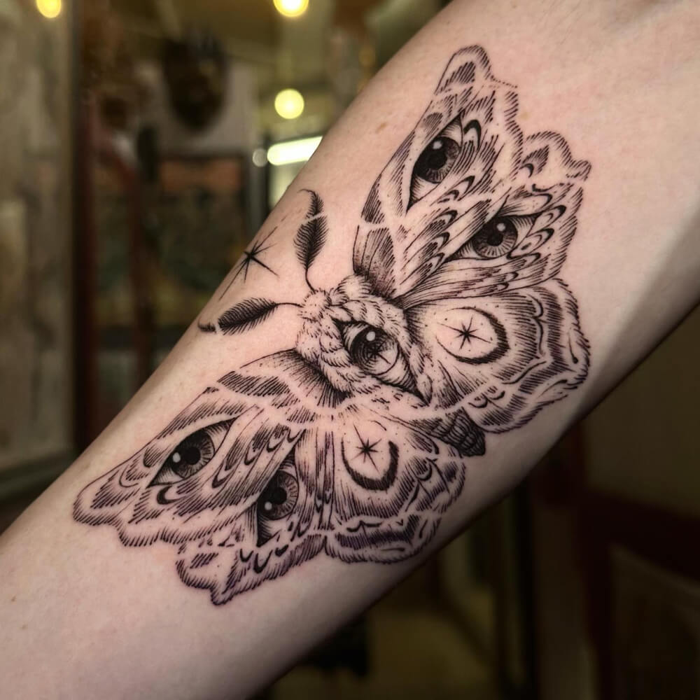 Amazing Moth Tattoo