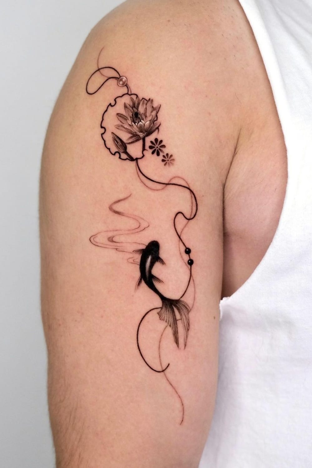 Black Koi Fish Tattoo