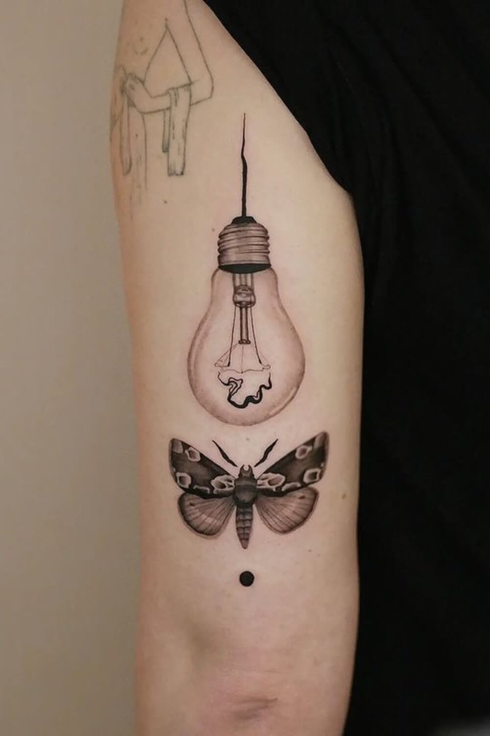 Bulb and Moth Tattoo