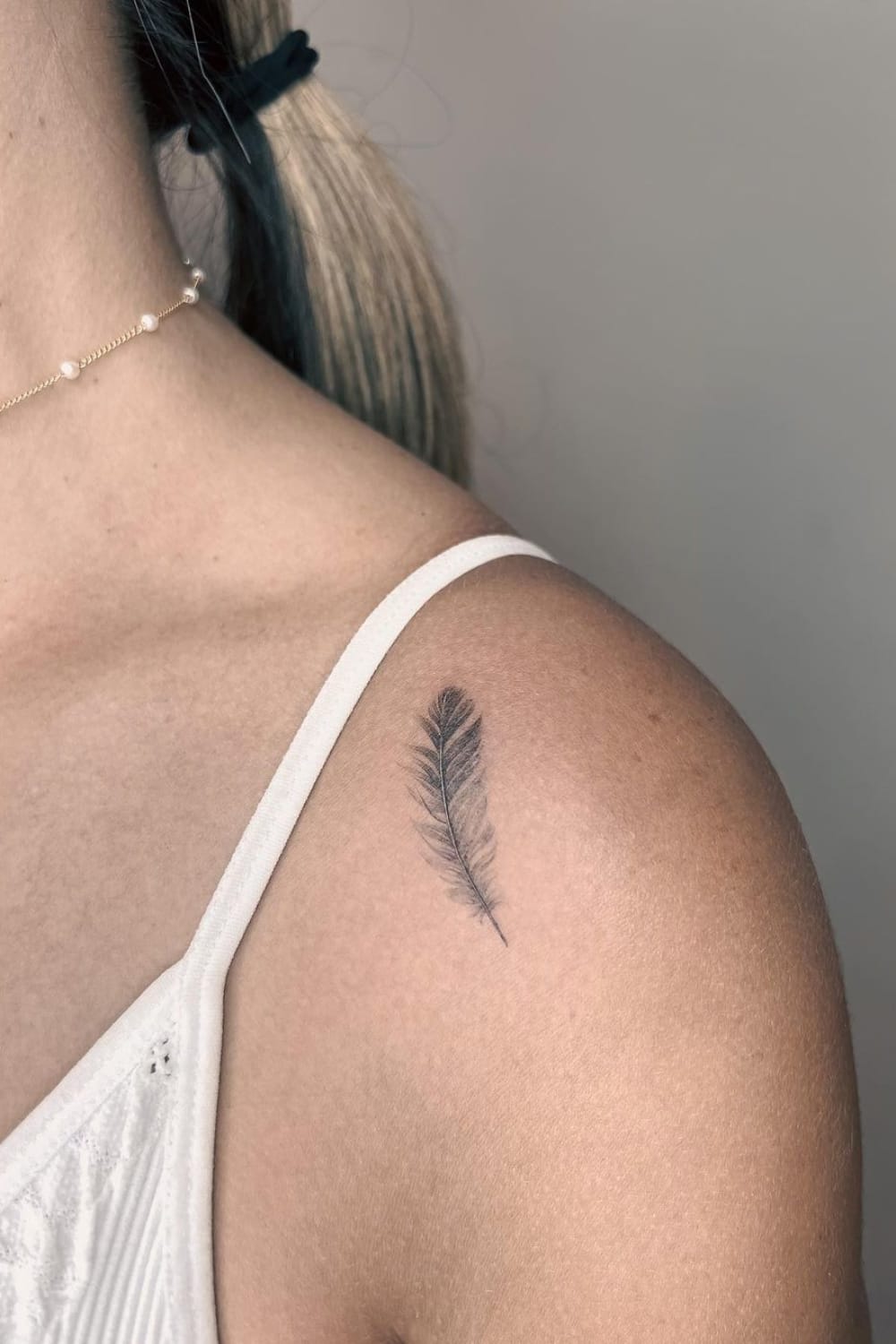 Feather Tattoo on Shoulder