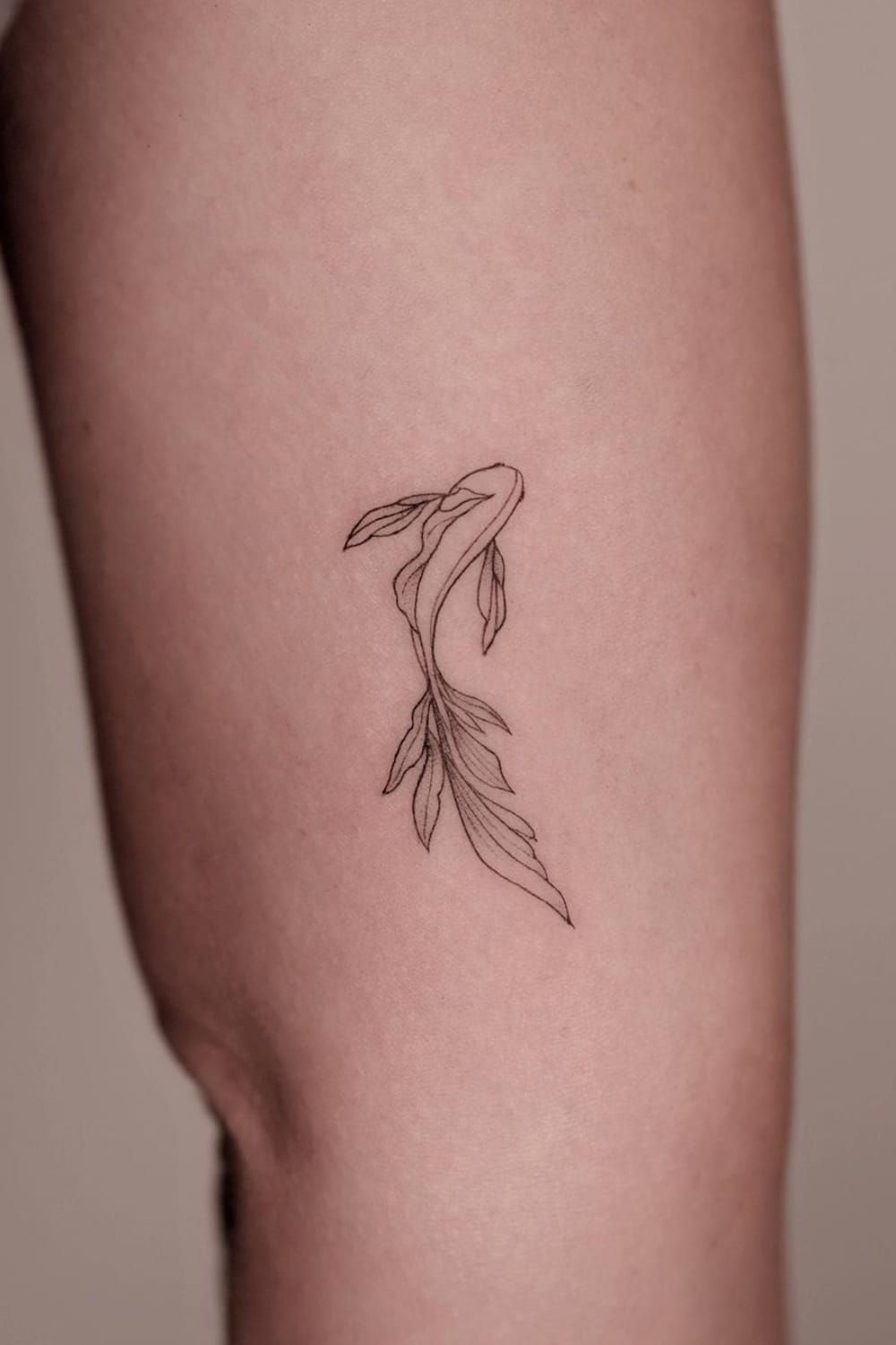 Fine Line Koi Fish Tattoo