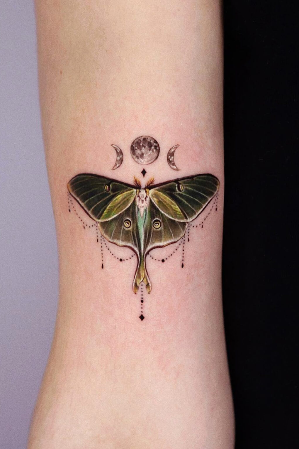 Green Moth Tattoo