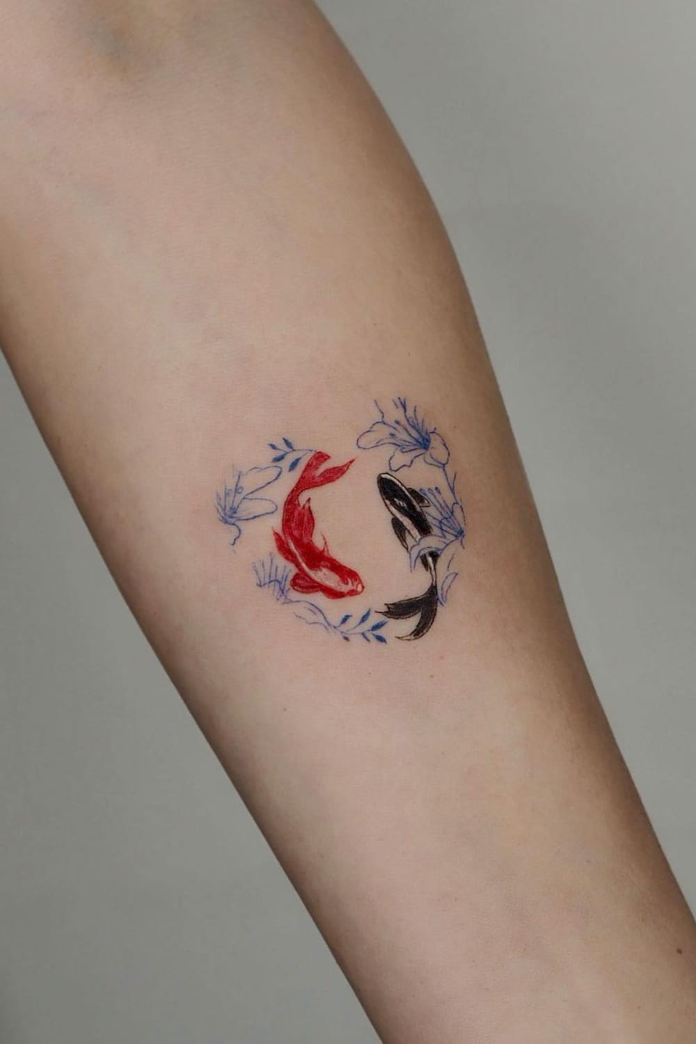 Koi Fish Heart Tattoo