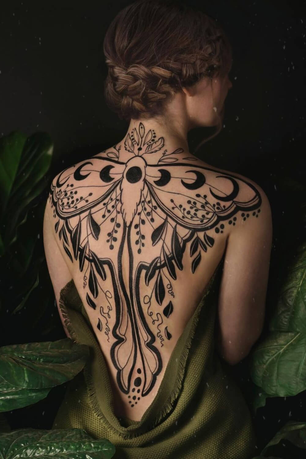 Moth Back Tattoo