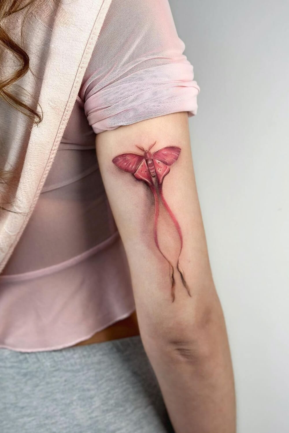 Pink Moth Tattoo