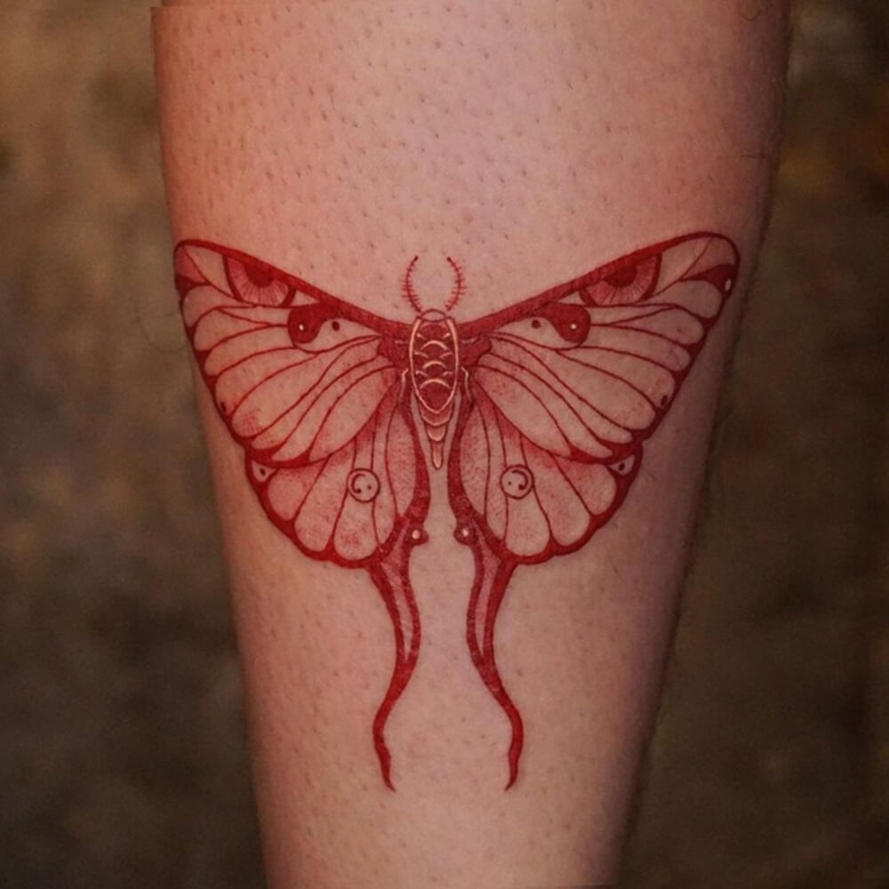 Red Moth Tattoo