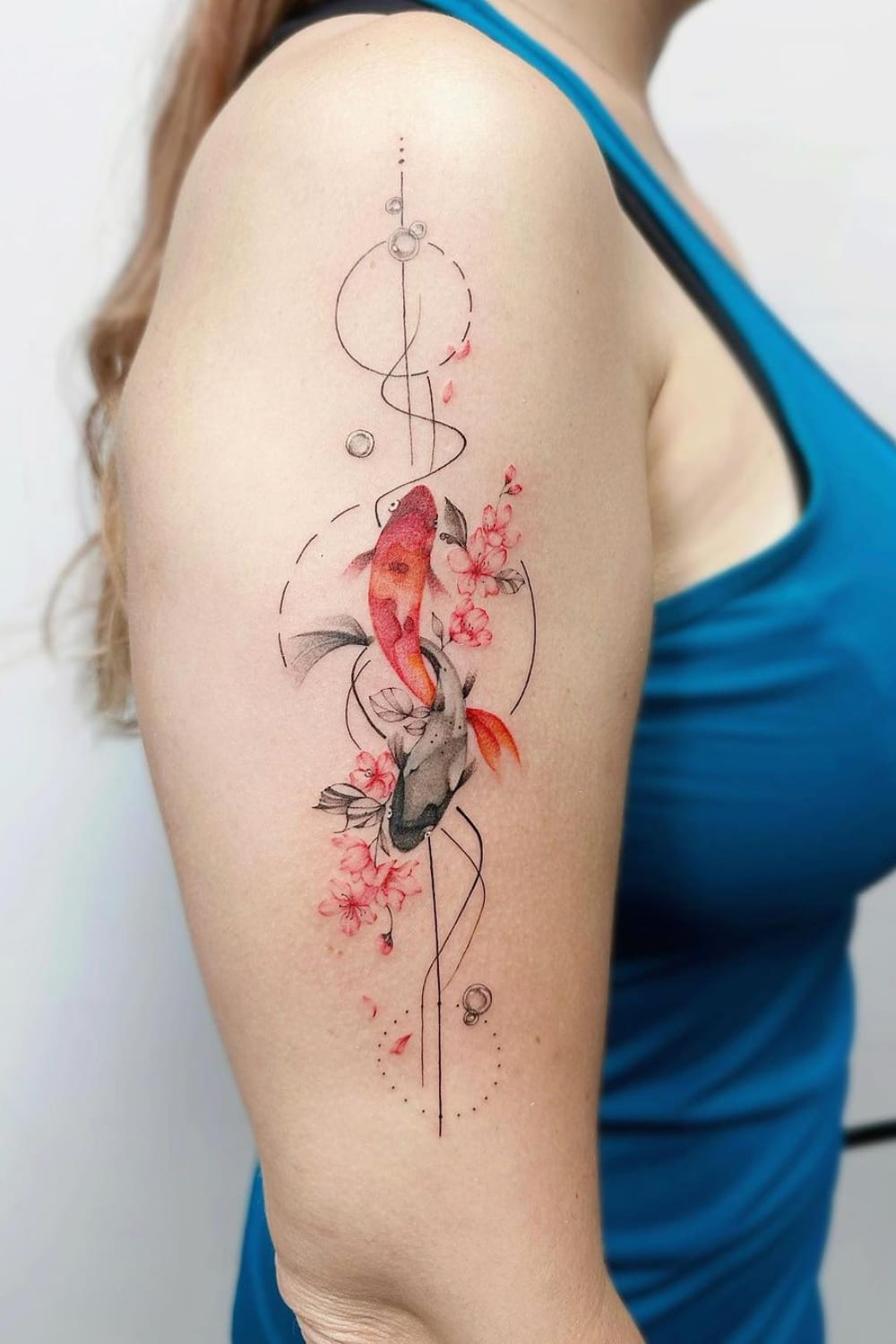 Red and Black Koi Fish Tattoo