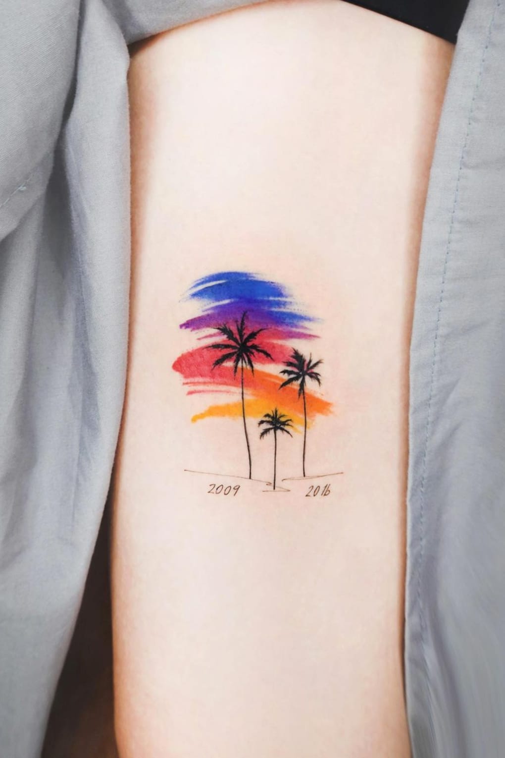 Sunset and Tree Tattoo