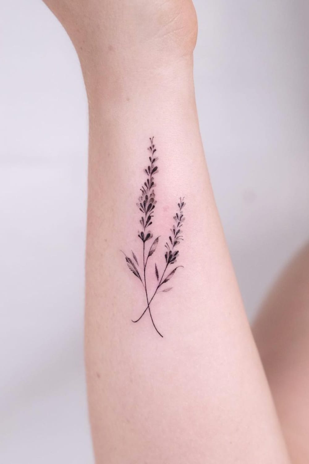 Black and White Lavender Tattoo