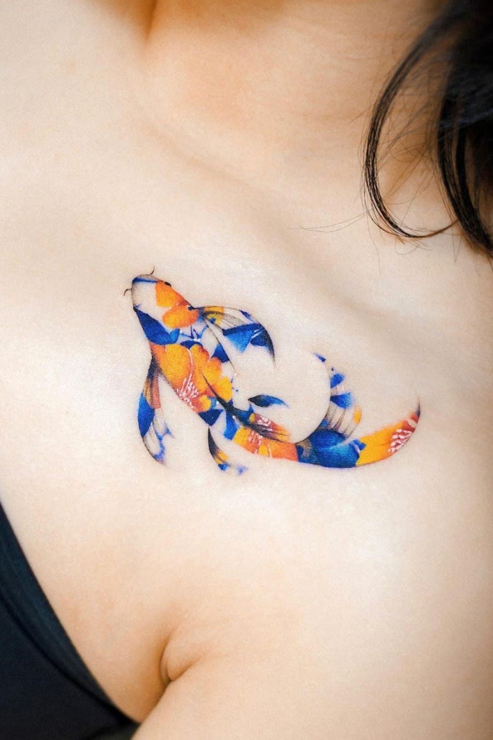 Colorful Koi Fish Tattoo