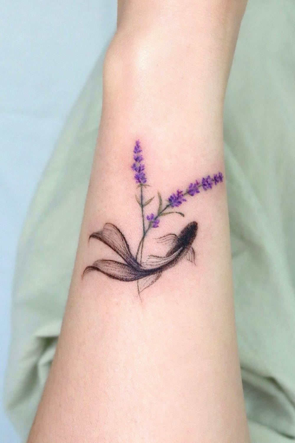 Koi and Lavender Tattoo