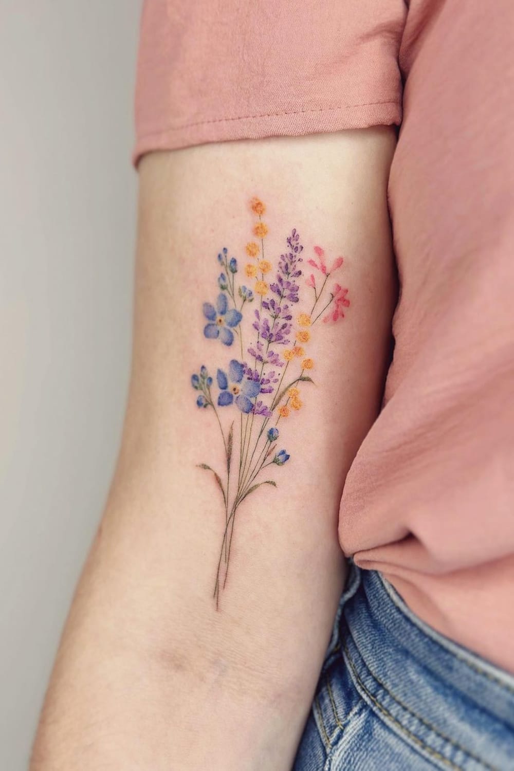 Lavender Bouquet Tattoo