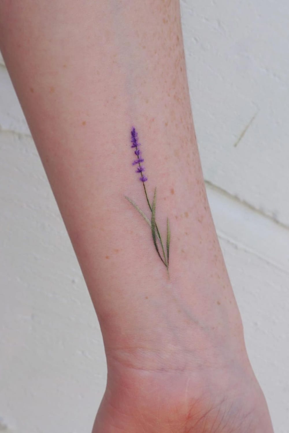 Lavender Tattoo on Wrist