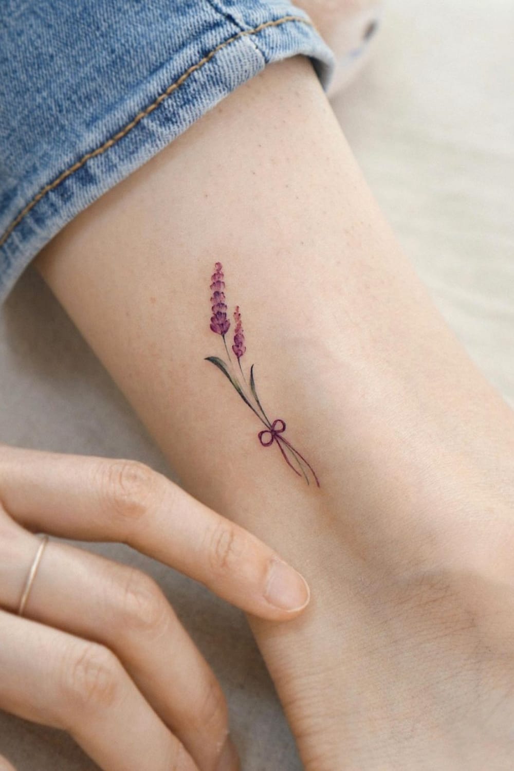 Lavender Tattoo with Bow