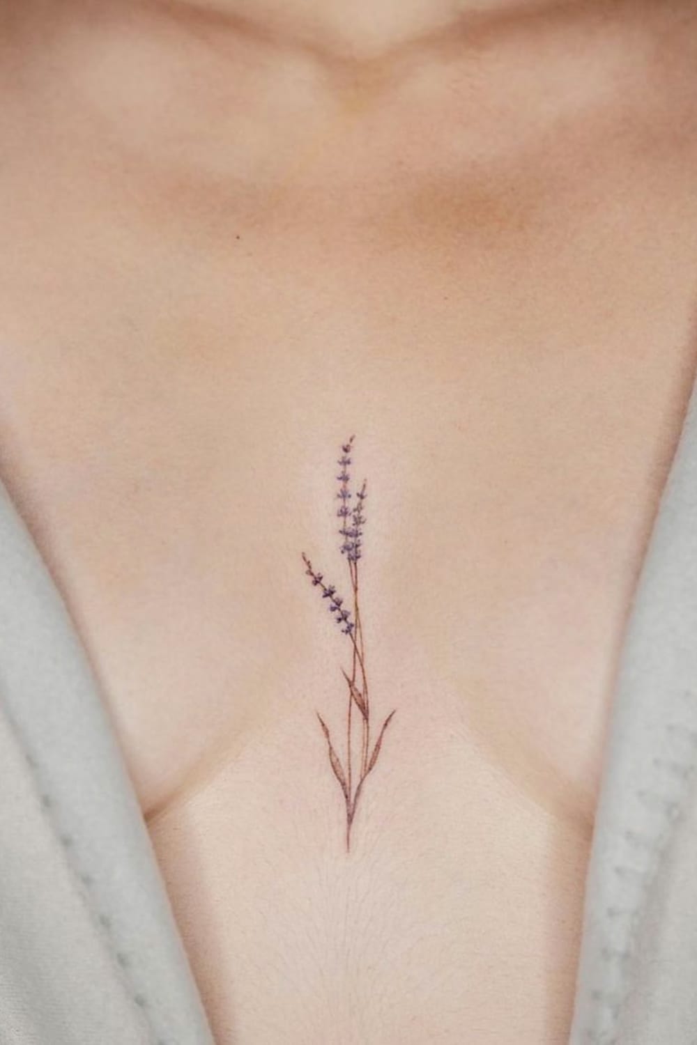 Lavender tattoo on Chest