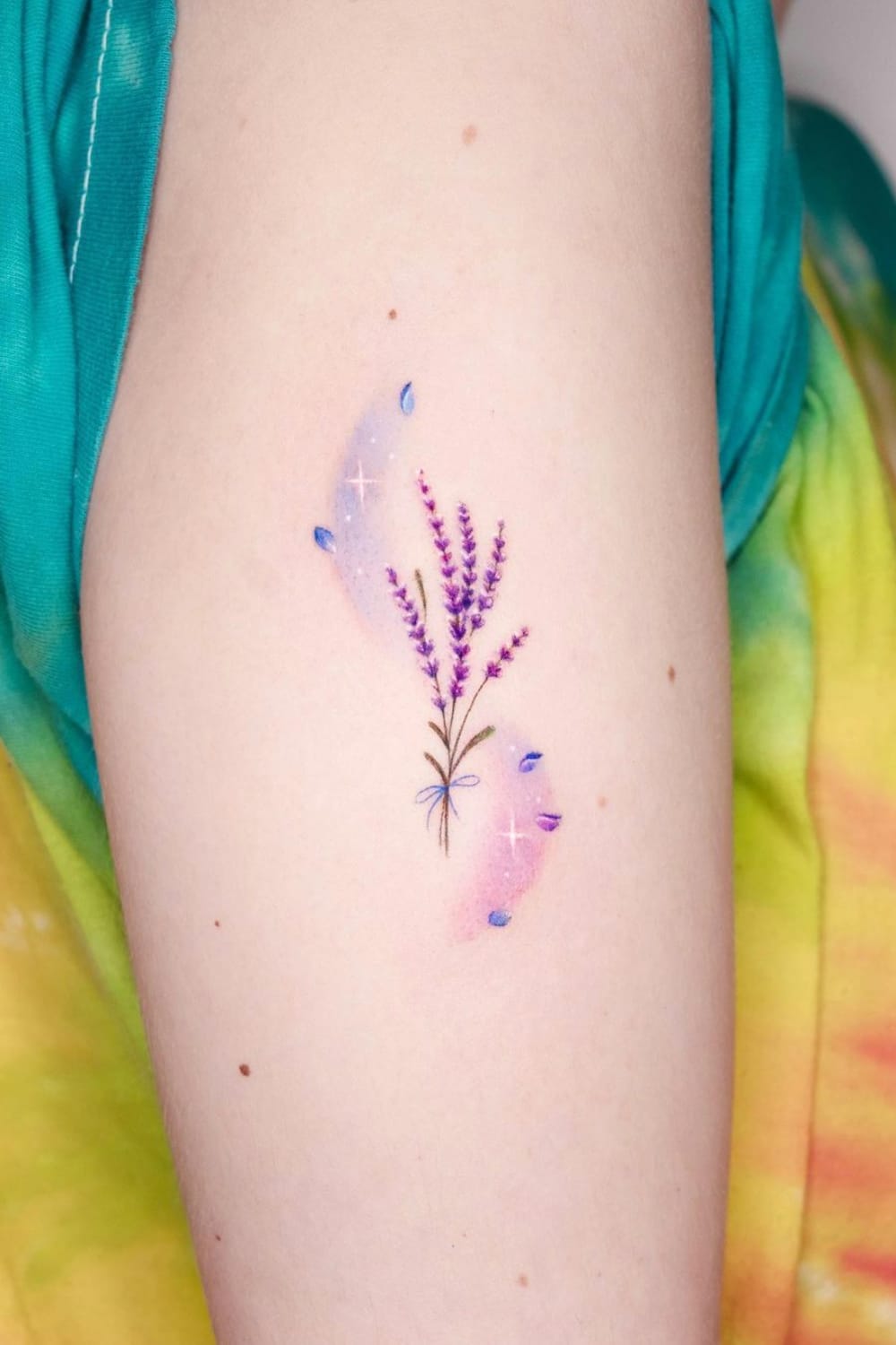 Starry Sky and Lavender Tattoo