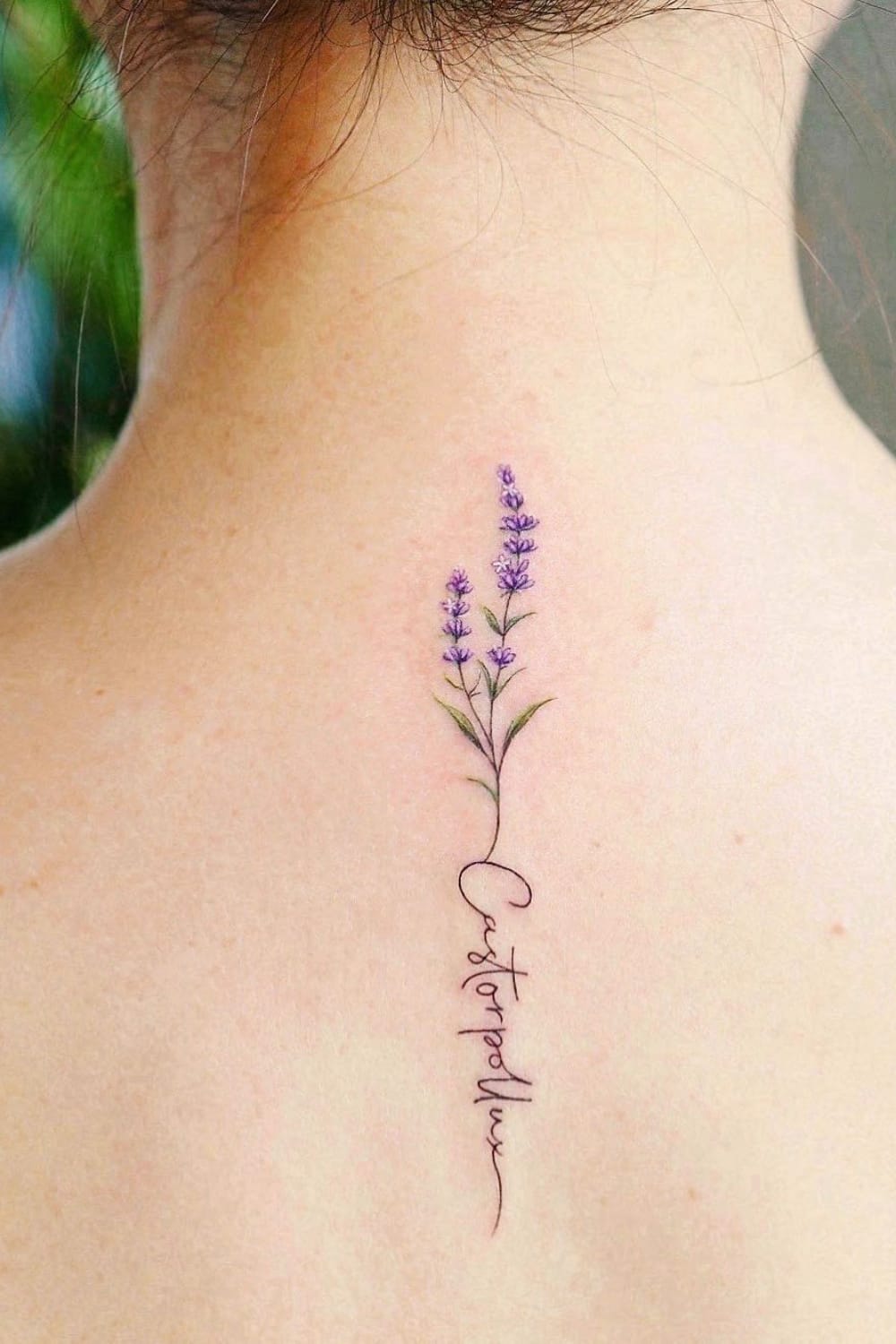 Word and Lavender Tattoo