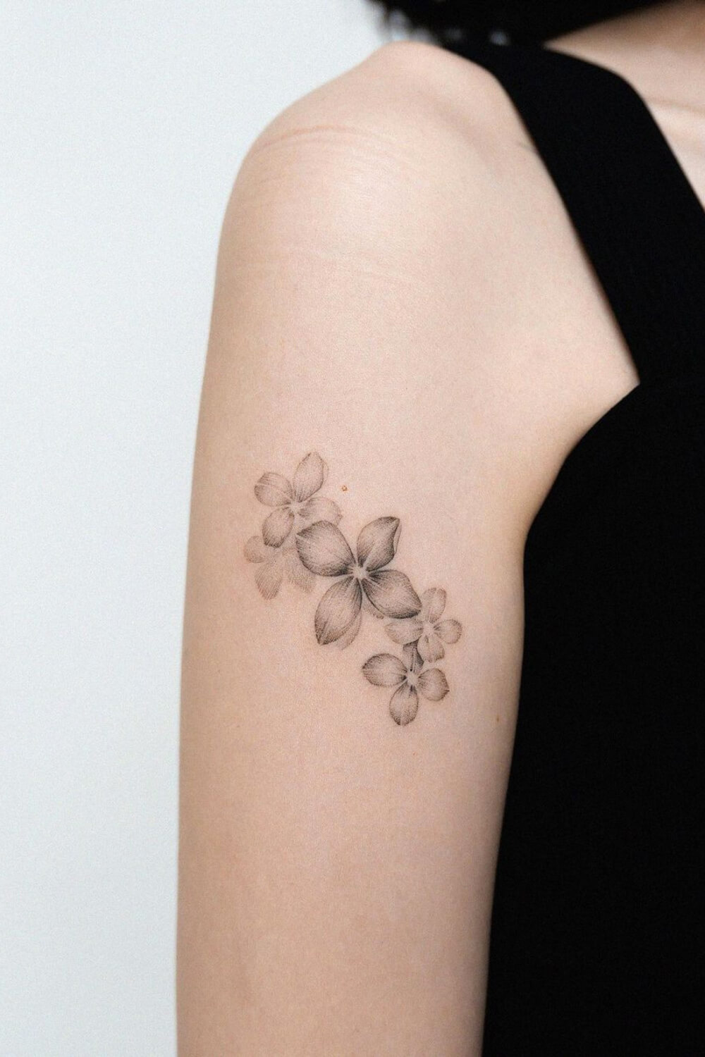 Black and White Lilac Tattoo