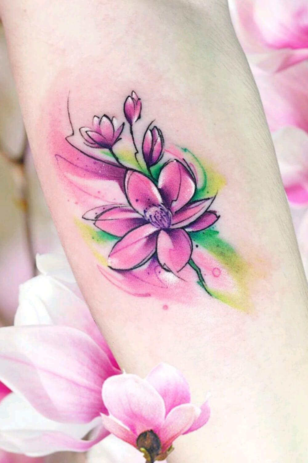 Color Magnolia Tattoo