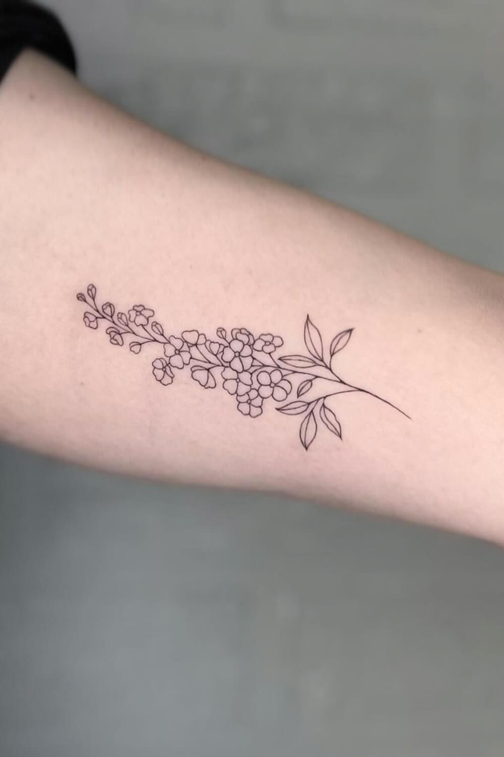 Fine Line Lilac Tattoo