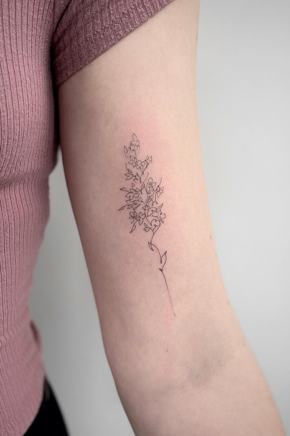 Fine Line Lilac Tattoo