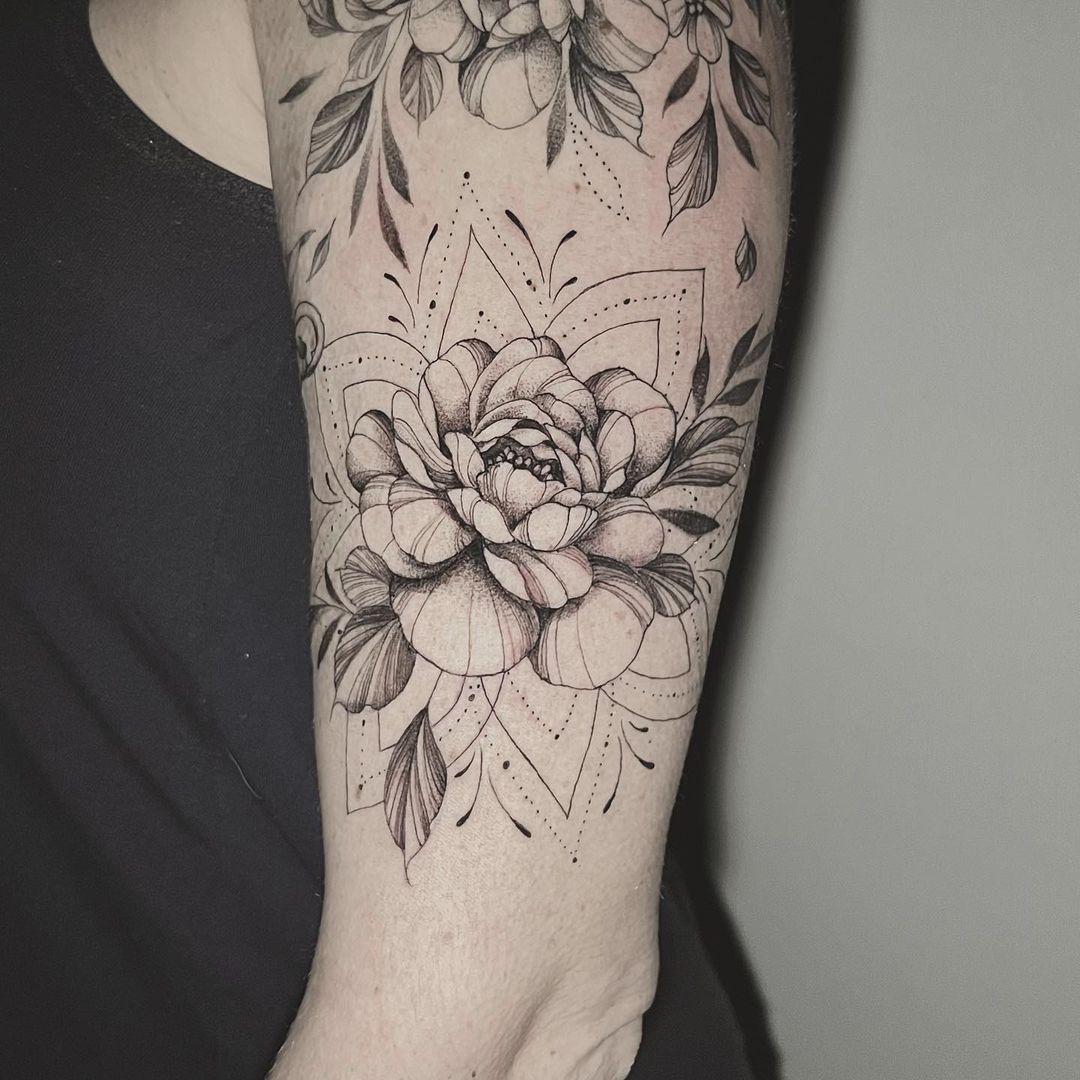 Peony Mandala Tattoo