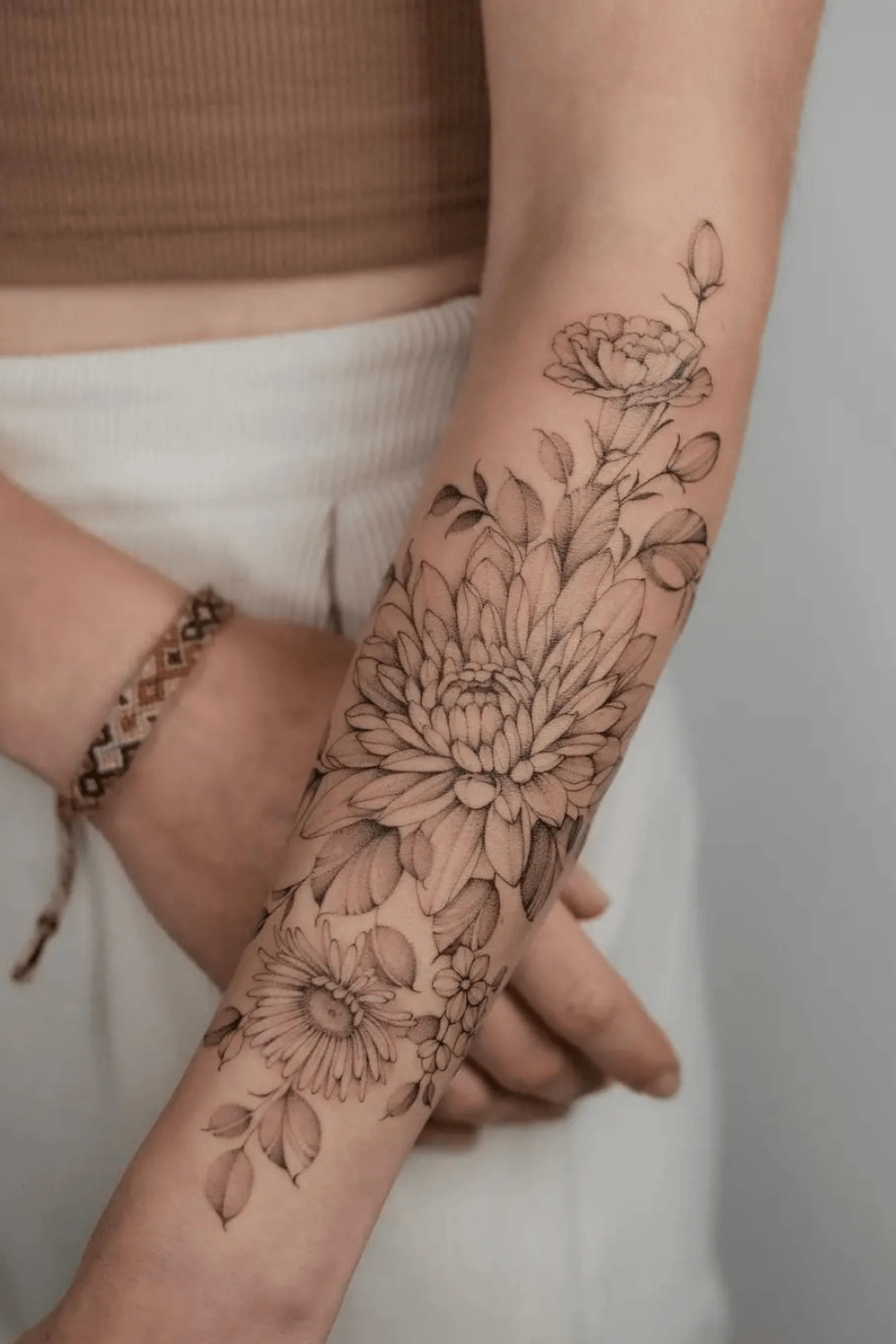 Peony Sleeve Tattoo