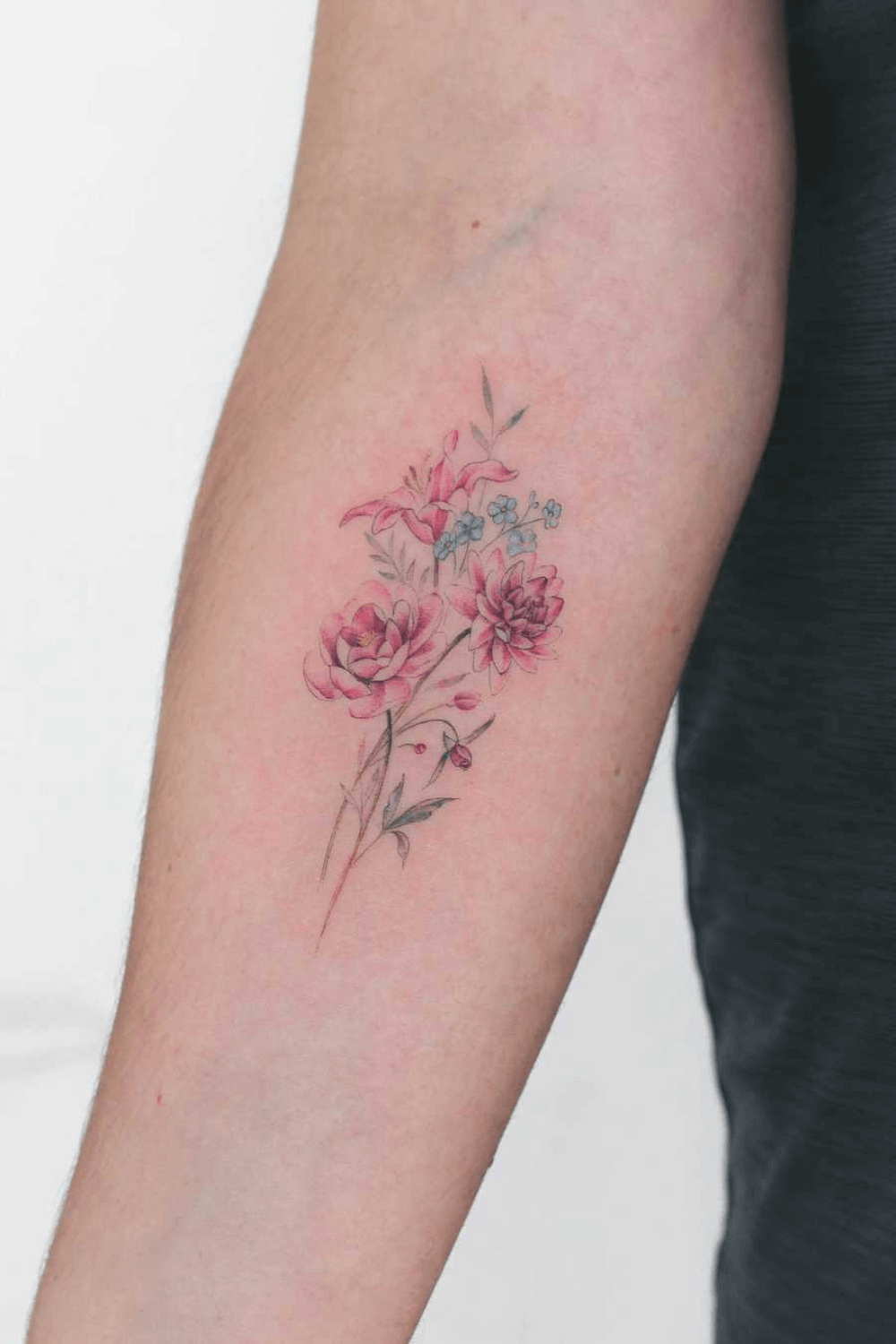 Peony and Lily Tattoo