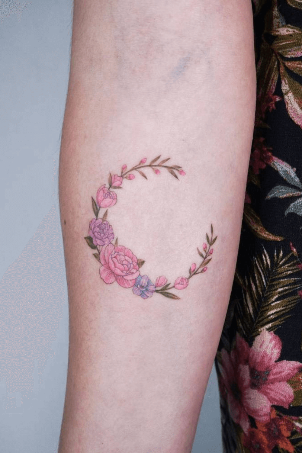 Peony and Moon Tattoo