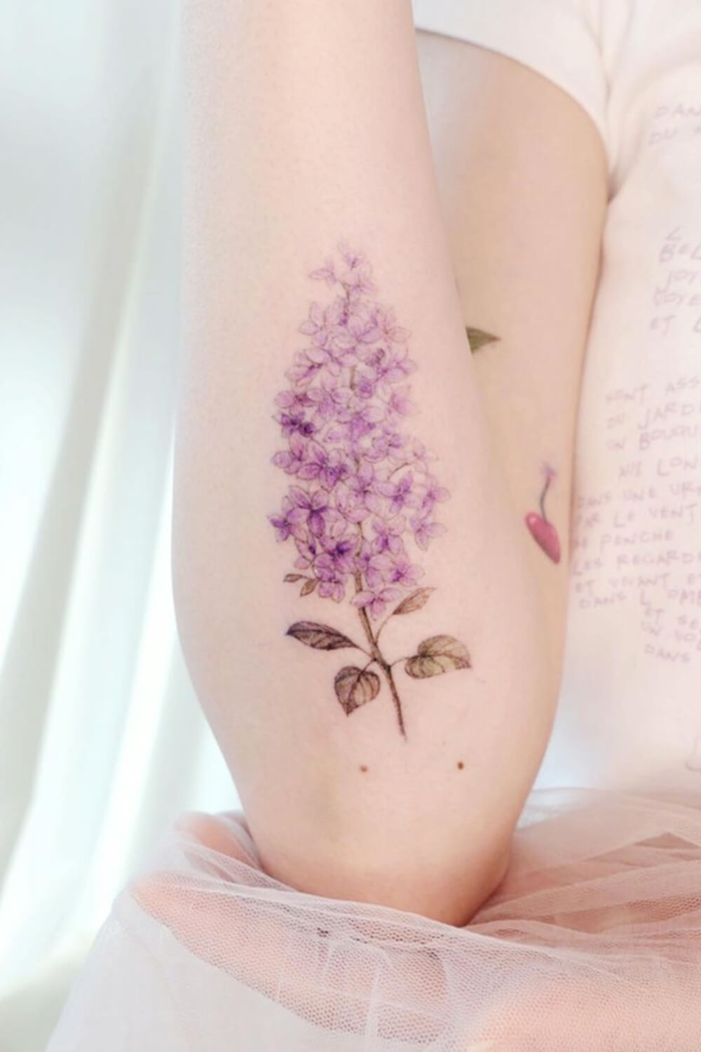 Realistic Lilac Tattoo