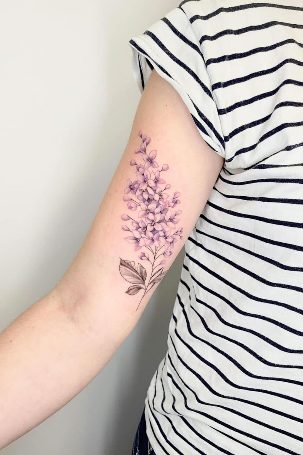 Realistic Lilac Tattoo