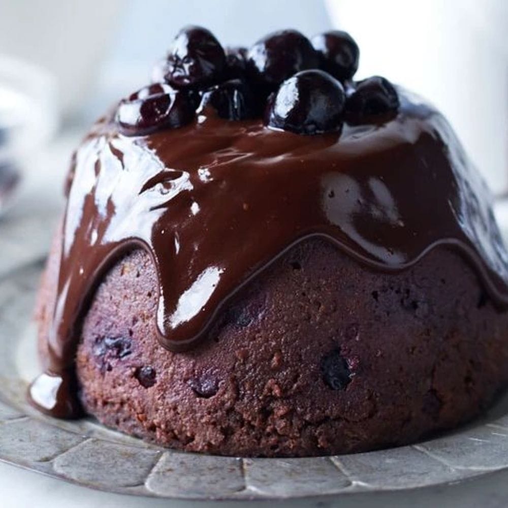 Chocolate & cherry Christmas pudding